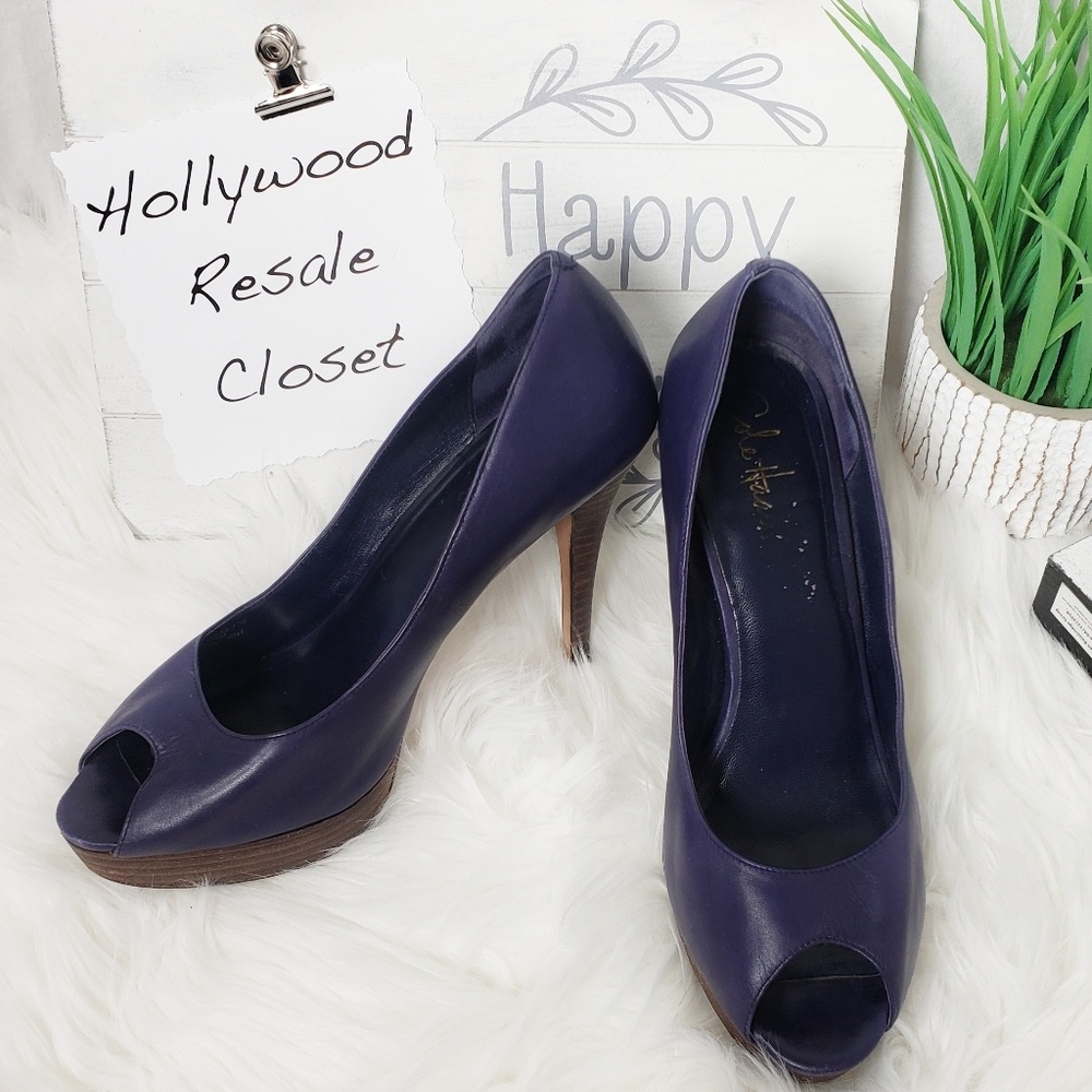 Cole Haan Mariela Nike Air purple leather 10 heels
